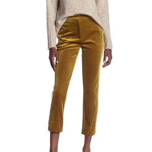 Velvet Straight Leg Pants with high waist